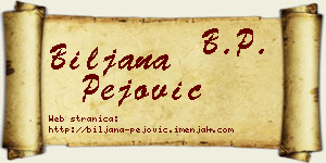 Biljana Pejović vizit kartica